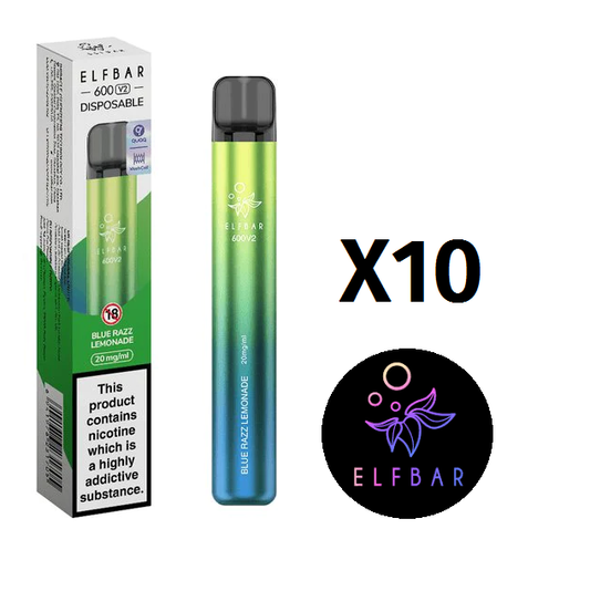 V2 Elfbar - Blue Razz Lemonade 10 pack box